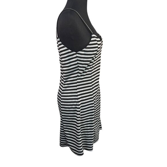 Olive and Oak Womens Size Small Black and Gray Striped Sleeveless Mini Dress - Picture 5 of 9